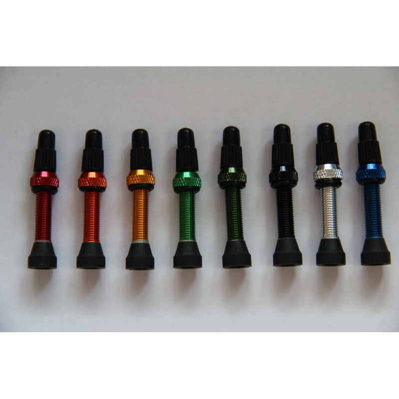 TUNE tubeless Ventil/Valve, 1 Stück (einzeln), Länge 44mm, Sclaverand, Aluminium, Blau - blue - bleu