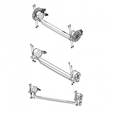 Thule Achsset komplett (Axle Assembly), SPORT single