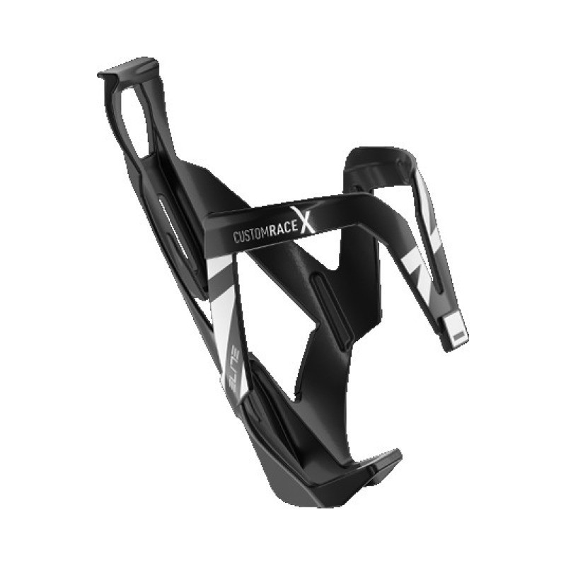 Elite Bidonhalter Custom Race X, Glasfasser, Schwarz/Weiss glanz