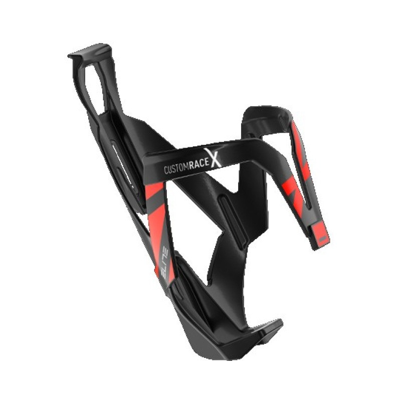 Elite Bidonhalter Custom Race X, Glasfasser, Schwarz/Rot glanz