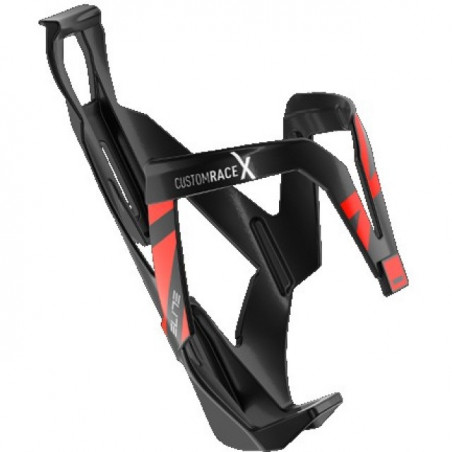 Elite Bidonhalter Custom Race X, Glasfasser, Schwarz/Rot glanz