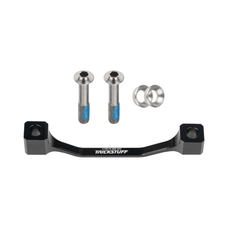Trickstuff Postmount Adapter 203/223 Fox, Schwarz inkl. Titanschrauben, für Fox Gabel