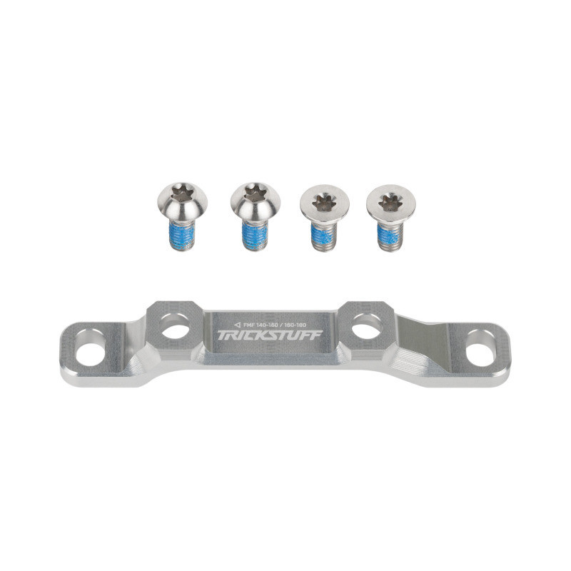 Trickstuff Flatmount Adapter 140/160 - 160/180 vorne, Silber inkl. Titanschrauben