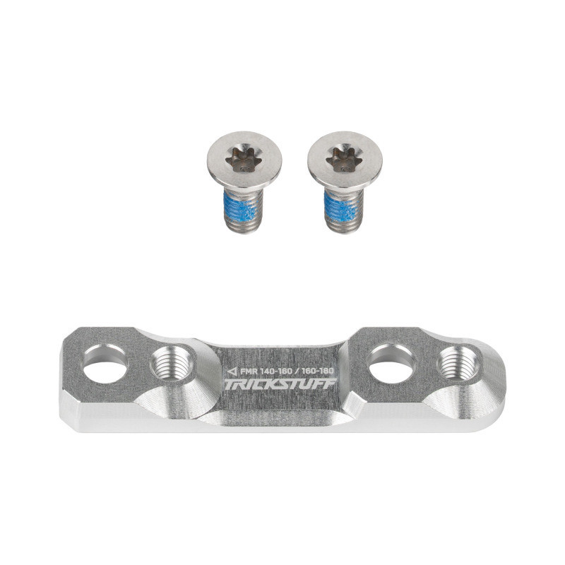 Trickstuff Flatmount Adapter 140/160 - 160/180 hinten, Silber inkl. Titanschrauben