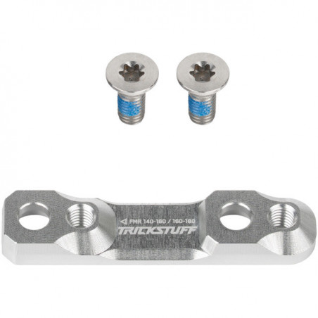 Trickstuff Flatmount Adapter 140/160 - 160/180 hinten, Silber inkl. Titanschrauben