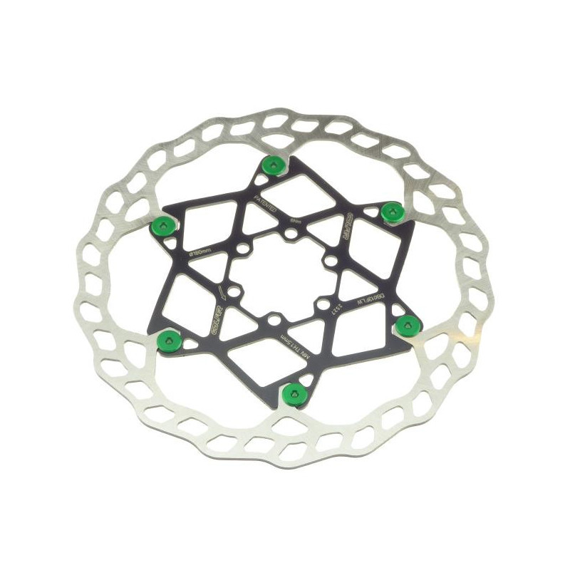 Galfer Floating Wave DB013FLWG 6 Loch 180mm x 2.0mm green Bremsscheibe