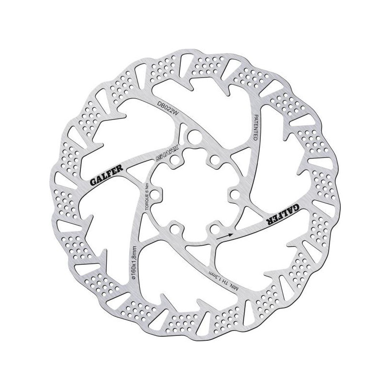Galfer Shark DB022W 6 Loch 160mm x 1.8mm Bremsscheibe