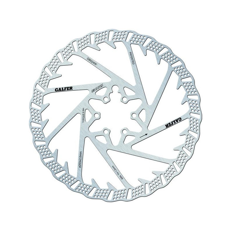 Galfer Shark DB024W 6 Loch 203mm x 2.0mm Bremsscheibe