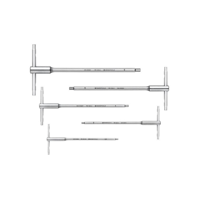 PB Swiss Tools PB 1204. SET 6 Gleitquergriff Innensechskant-Schraubenzieher