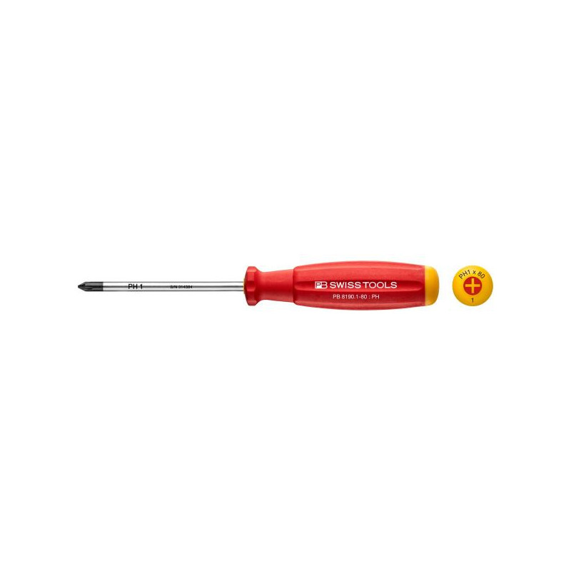 PB Swiss Tools PB 8190 SwissGrip Grösse 1 Phillips Schraubenzieher