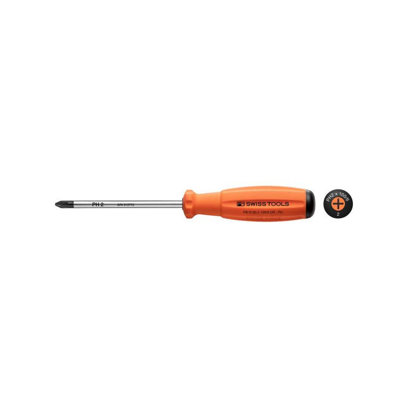 PB Swiss Tools PB 8190 RB SwissGrip Grösse 2 Phillips Schraubenzieher
