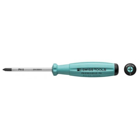 PB Swiss Tools PB 8190 RB SwissGrip Grösse 0 Phillips Schraubenzieher