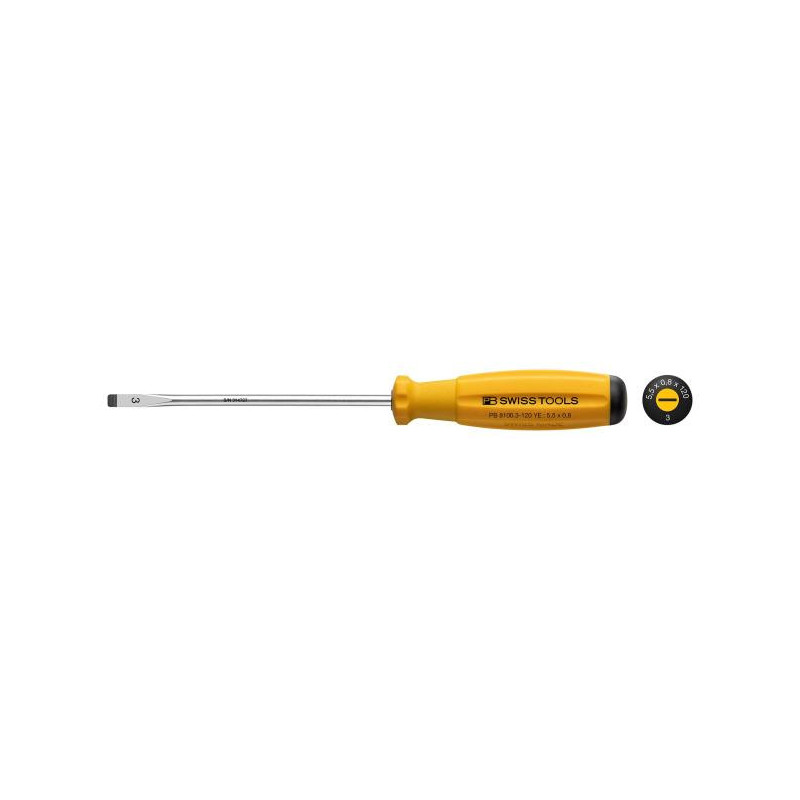 PB Swiss Tools PB 8100 RB SwissGrip Grösse 3 Schlitz Schraubenzieher