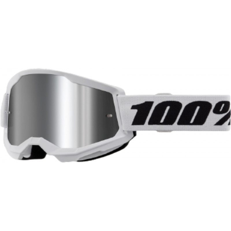 100percent Goggle Strata 2 White - Mirror Silver Lens