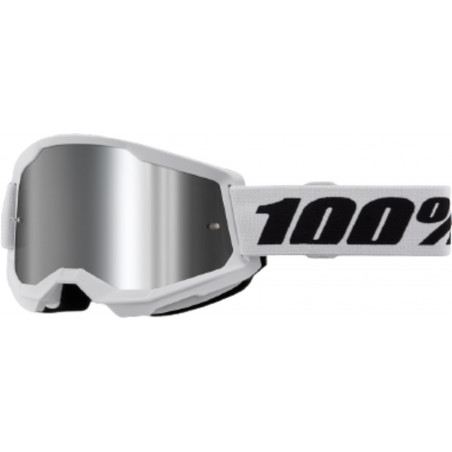 100percent Goggle Strata 2 White - Mirror Silver Lens