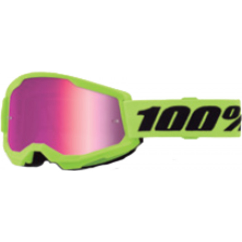 100percent Strata 2 Junior Goggle Neon Yellow - Mirror Pink Lens