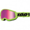 100percent Strata 2 Junior Goggle Neon Yellow - Mirror Pink Lens