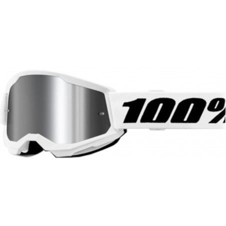 100percent Goggle Strata 2 Junior White - Mirror Silver Lens