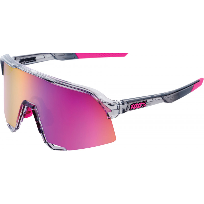 100percent Brille S3 Polished Translucent Grey - Purple Multilayer Mirror Lens
