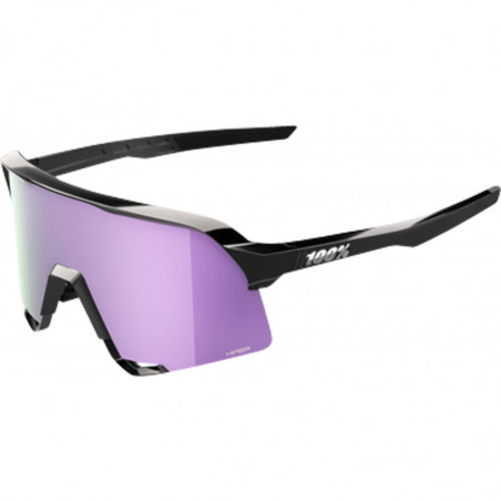100percent Brille S3 - Polished Black - HiPER Polarized Lavender Mirror