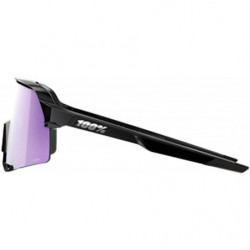 100percent Brille S3 - Polished Black - HiPER Polarized Lavender Mirror