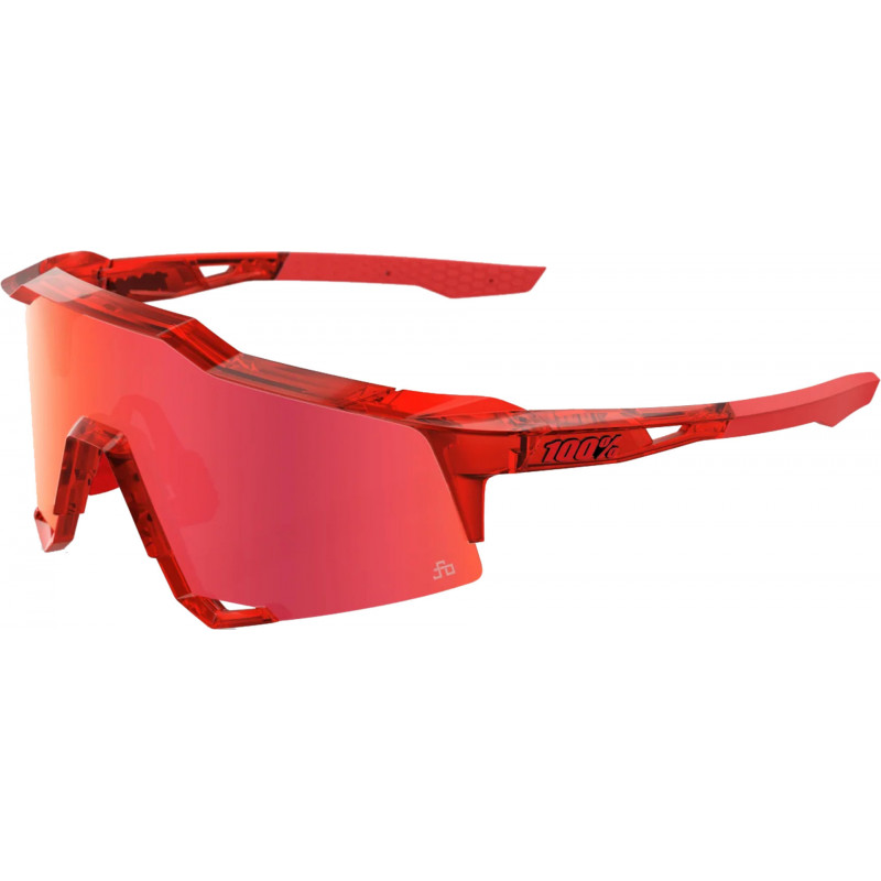 100percent Brille Speedcraft Gloss Translucent Red/HiPER Red Mirror Lens
