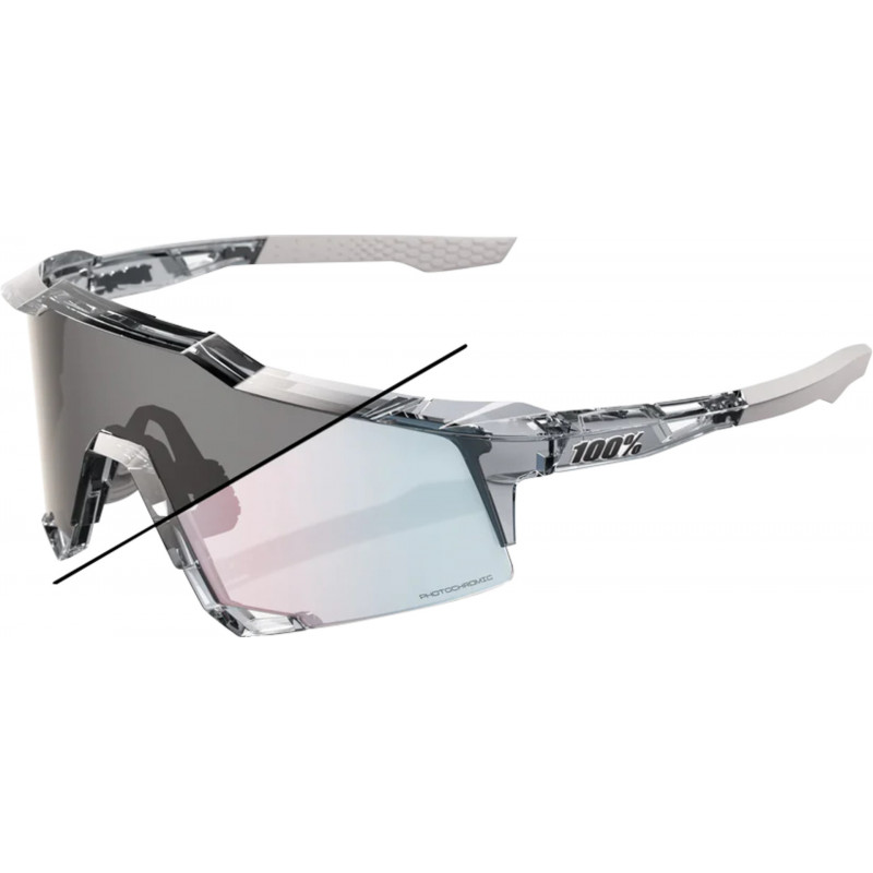 100percent Brille Speedcraft Polished Translucent Grey - Rose Gold Photochromic Mirror