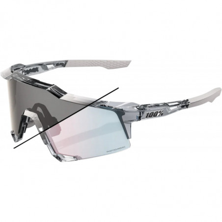 100percent Brille Speedcraft Polished Translucent Grey - Rose Gold Photochromic Mirror