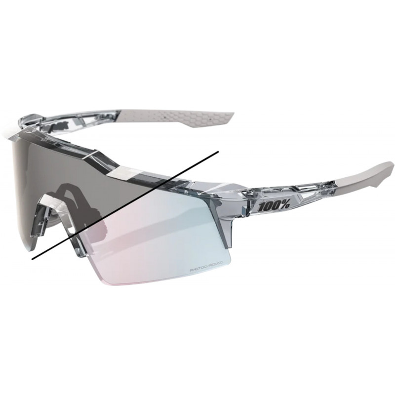 100percent Brille Speedcraft SL - Polished Translucent Grey - Rose Gold Photochromic Mirror