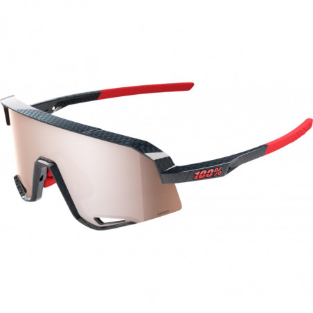 100percent Brille Slendale - Gloss Crabon Fiber - HiPPER Crimson-Silver Mirror Lens