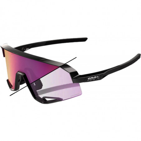 100percent Brille Slendale - Gloss Black - Photochromic Purple Mirror Lens