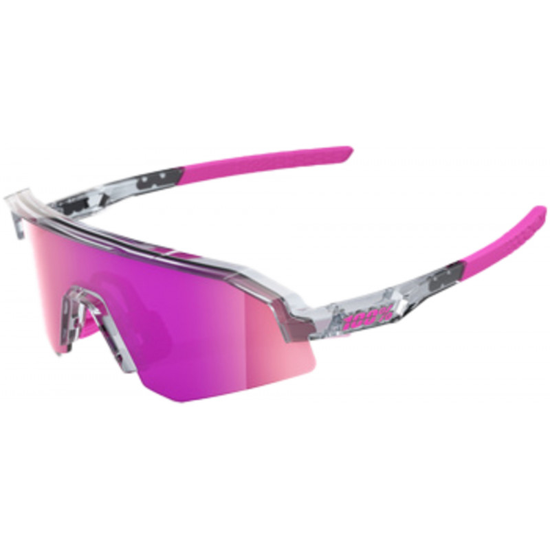 100percent Brille Slendale XS - Polished Translucent Grey - Purple Multilayer Mirror Lens