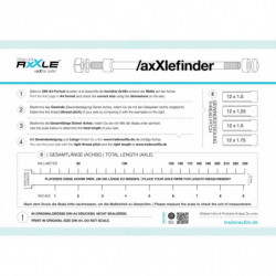 RADOXX components, Trailer AxXle, Velo Trailer Achse, einzeln , Trailer AxXle TA007, M12x1.5, Länge 159-165 mm