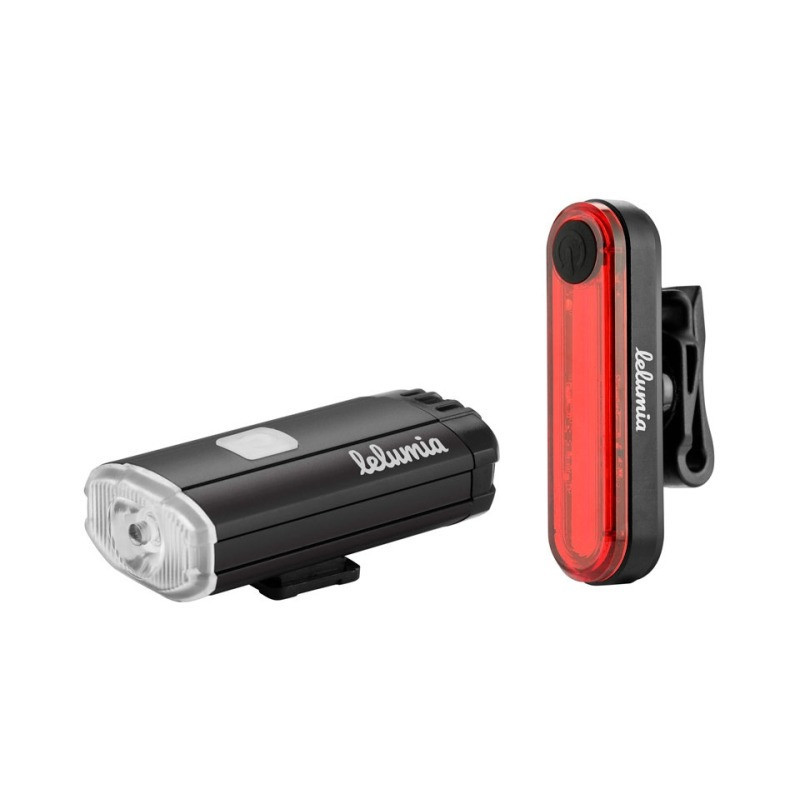 Lelumia Lampe Nano 150 / Rücklicht Split 50 USB Set, 150 Lumen inkl. USB-Ladekabel schwarz