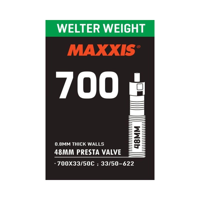 Maxxis Schlauch Welter Weight Presta 700x33-50C, 33/50-622 Ventil 48mm