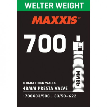 Maxxis Schlauch Welter Weight Presta 700x33-50C, 33/50-622 Ventil 48mm