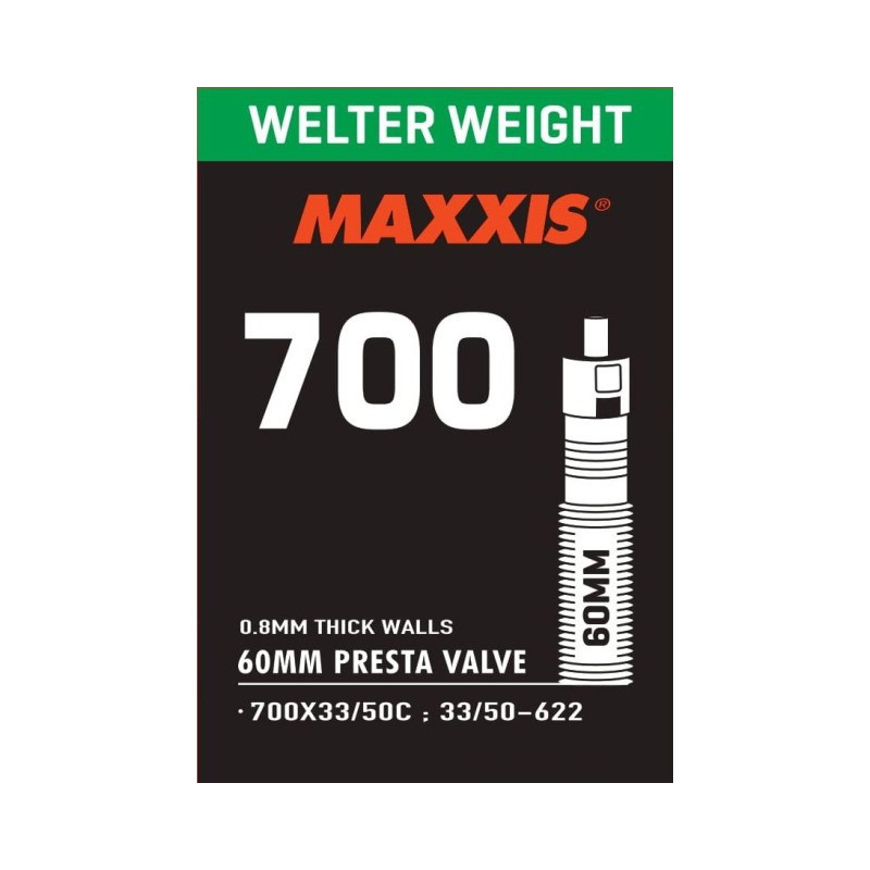 Maxxis Schlauch Welter Weight Presta 700x33-50C, 33/50-622 Ventil 60mm