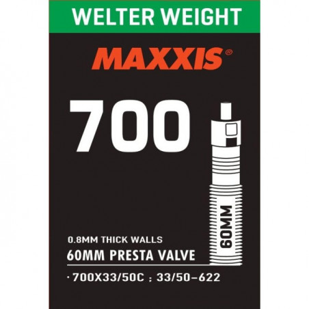 Maxxis Schlauch Welter Weight Presta 700x33-50C, 33/50-622 Ventil 60mm