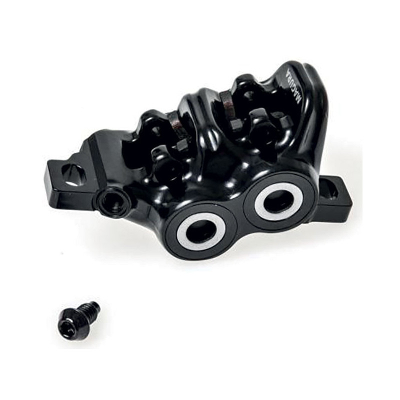 Bremszange MT5, schwarz, Blende silber, drehbarer Leitungsanschluss, mit  Bremsbelägen, ab MJ2015 (VE : 1 Stück)