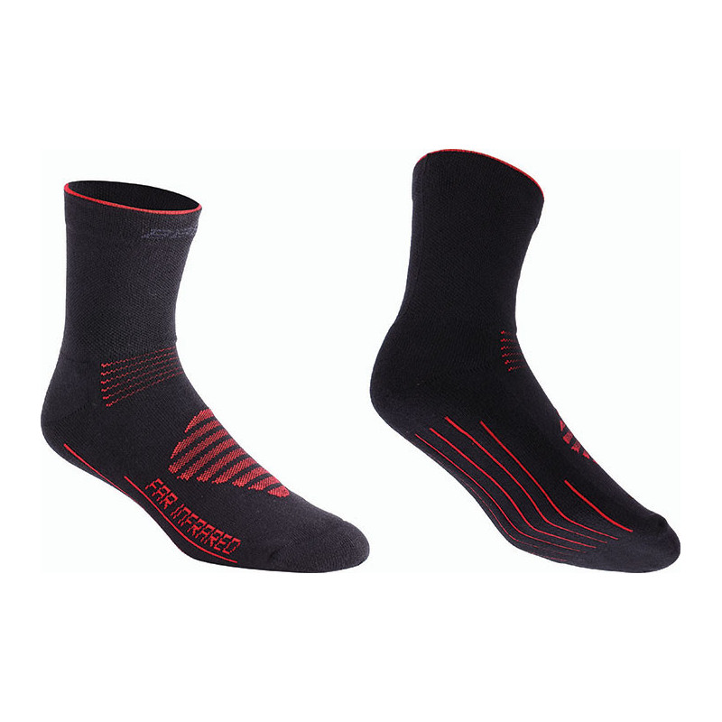 BBB Wintersocke FIRFeet schwarz-rot 39-43, FarInfraRed Technologie für warme Füsse