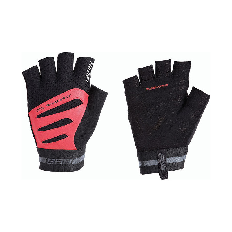 Handschuhe Sommer Equipe kurze Finger unisex, schwarz-rot XL