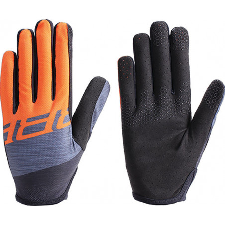 Handschuhe Sommer LiteZone lange Finger, unisex, MTB grau-orange  L