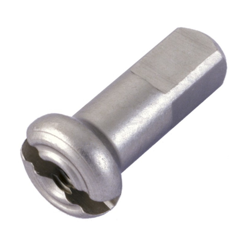 Nippel Messing 12mm silber, 2,0mm, 100 Stk.