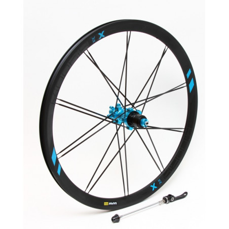 Rear Rim Set, 22 x 22H, Kinetix Pro X Disc, 135 mm (Black/Blue)