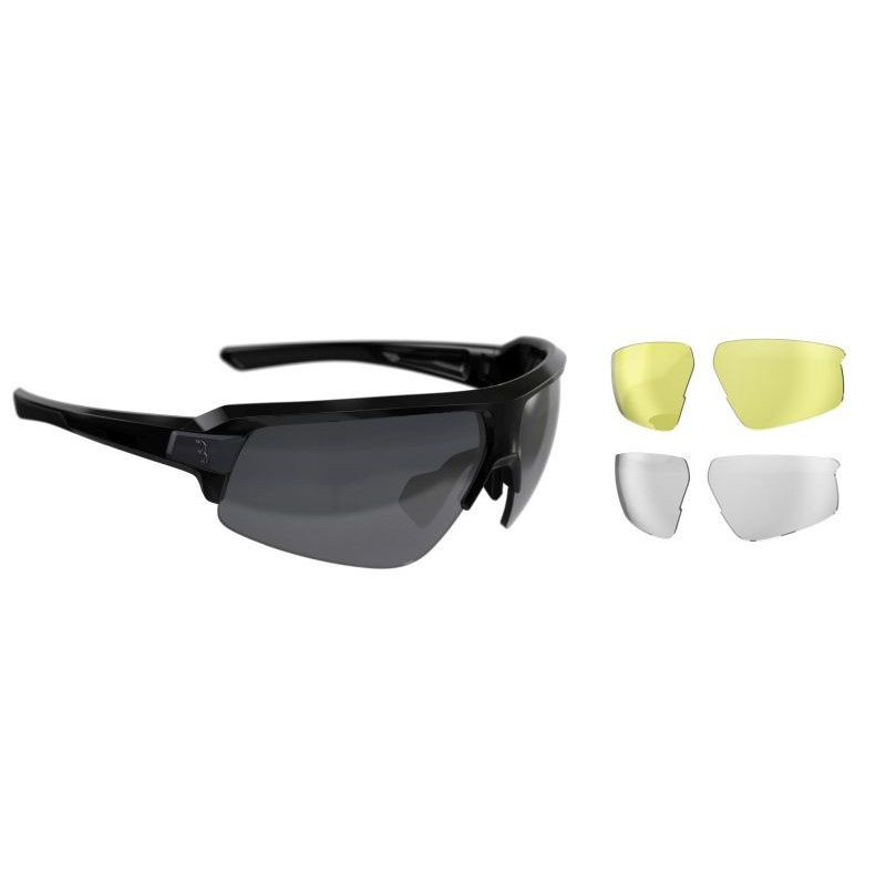 Brille Impulse MLC, glanz schwarz mit Zusatzgläser transparent und gelb