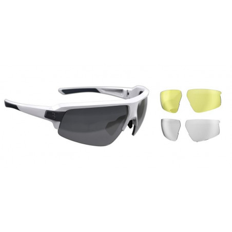 Brille Impulse MLC, glanz weiss mit Zusatzgläser transparent und gelb