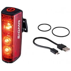 Rücklicht BLAZE mit Bremslichtfunktion, 15100, inklusive USB-Ladekabel, Clip Halterung