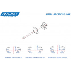 Single Bolt Adapter für Sattelstütze Carbon, für Rails 7x7mm, Selle Italia / fi'zi:k