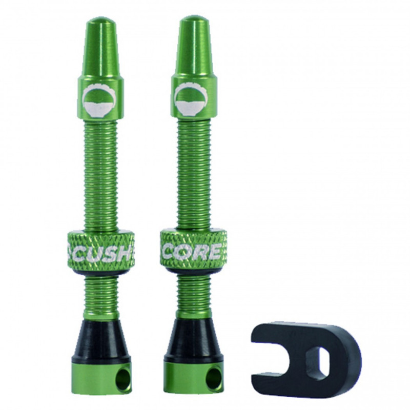 CushCore Tubeless Presta Air Valve Tubeless, 55 mm, 2 Stück/pièces. Green.