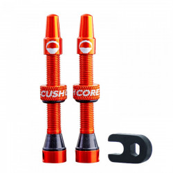 CushCore Tubeless Presta Air Valve Tubeless, 44 mm, 2 Stück/pièces. Orange.